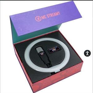 MC Streamy Ring Light & Microphone Streaming Game Combo - NIB